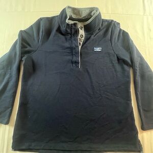L.L.Bean Men’s Quarter Snap Pullover Sweatshirt Navy Blue Long Sleeve